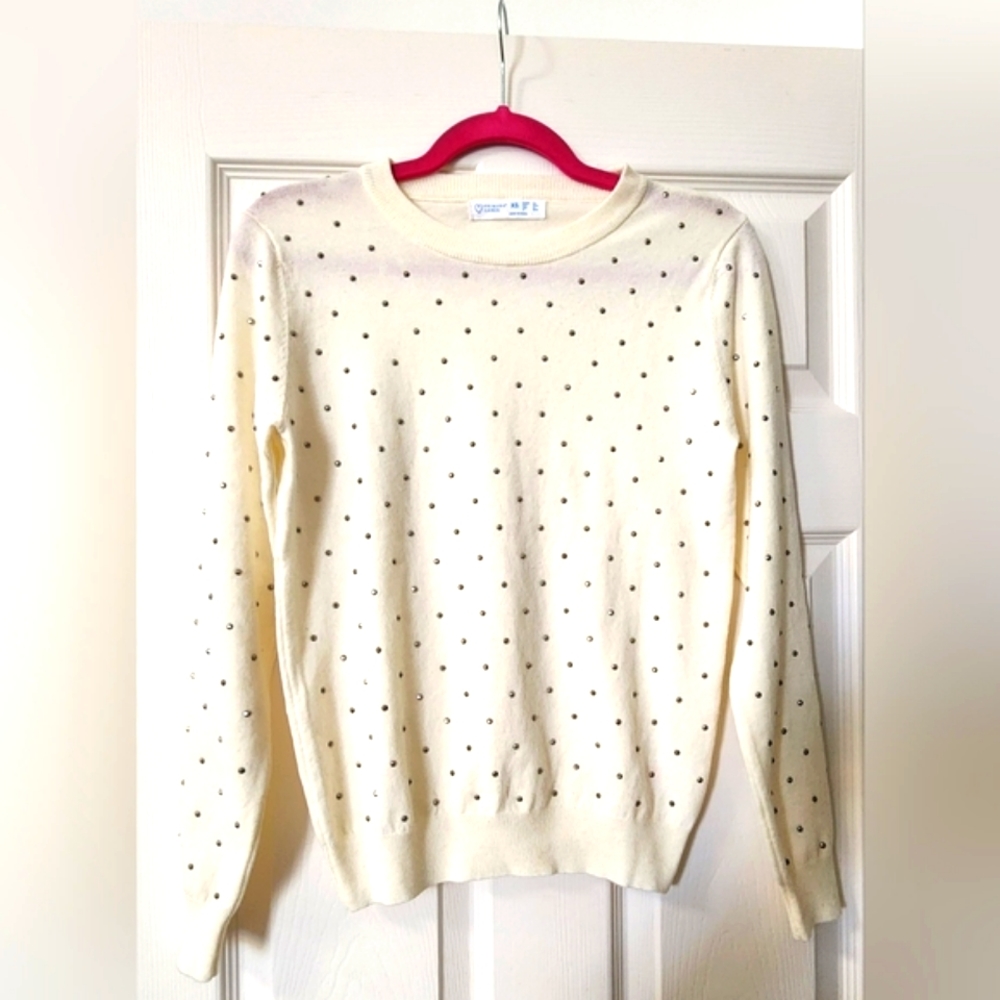 Primark Cares Women's Silver Stud Cream Sweater. Size XS - 2 to 4